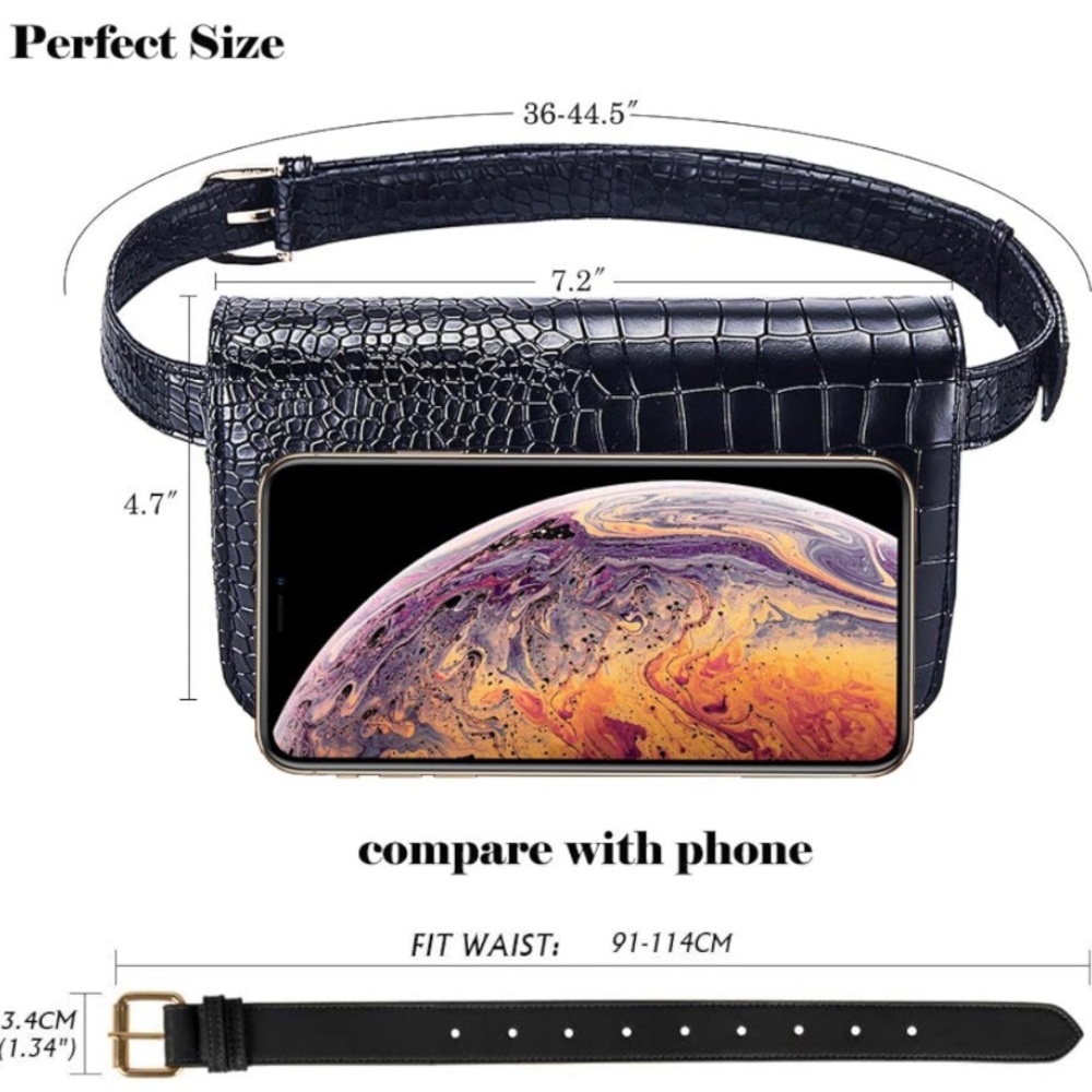 Badiya Belt Bag Embossed Vegan Fanny Pack Faux Leather NWOT EUC - Picture 6 of 14